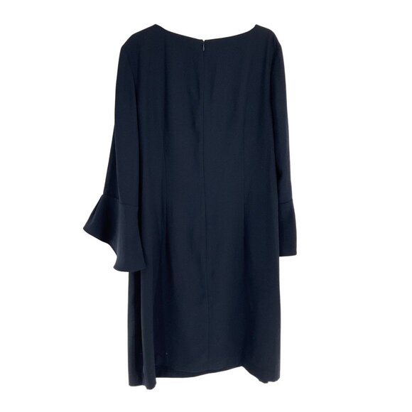 Hobbs London Navy Blue Bell Sleeve Shift Dress Womens UK 18 US 14 lined classic - Picture 2 of 8